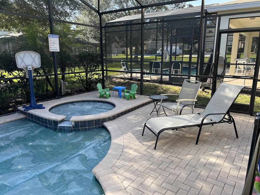 Pool and Hot Tub at Memory Lane Villa in Windsor Hills Vacation Rental Community Florida